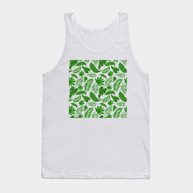 Green leaf pattern Tank Top by Shine Design Blossom